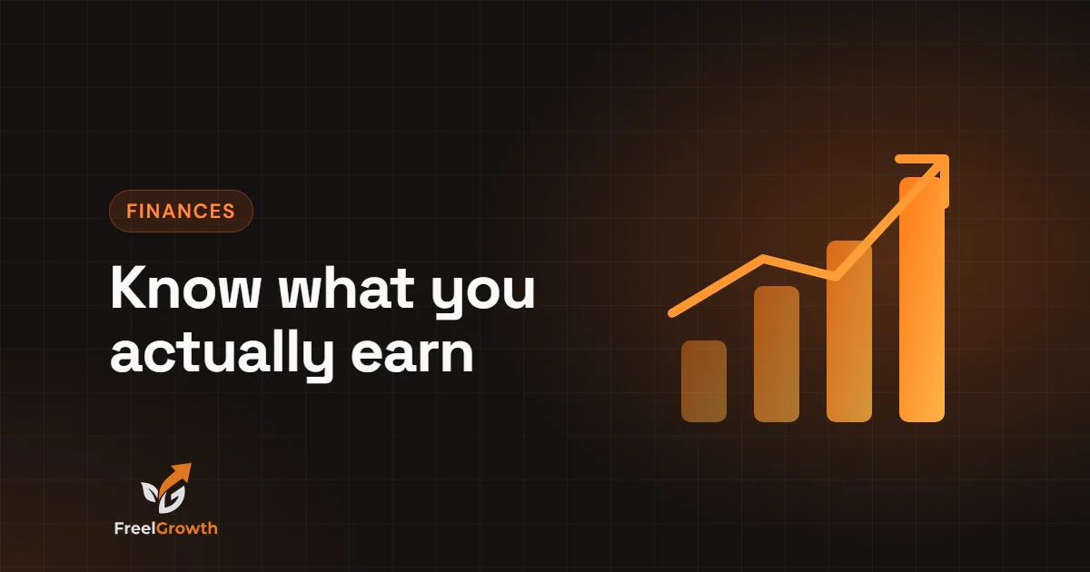 Know what you actually earn: a bar chart with a rising trend line