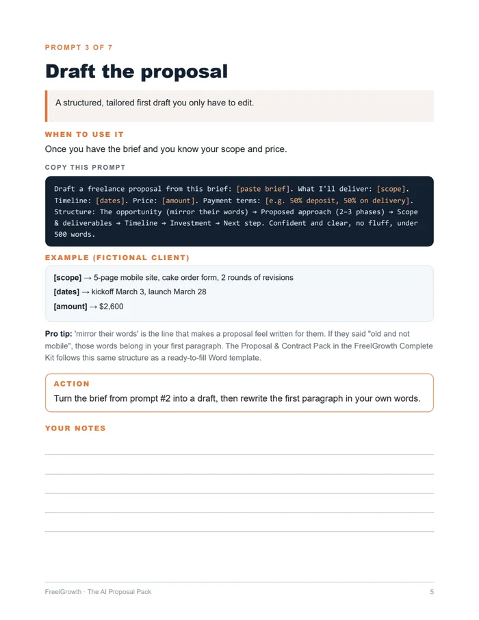 The AI Proposal Pack, inside page