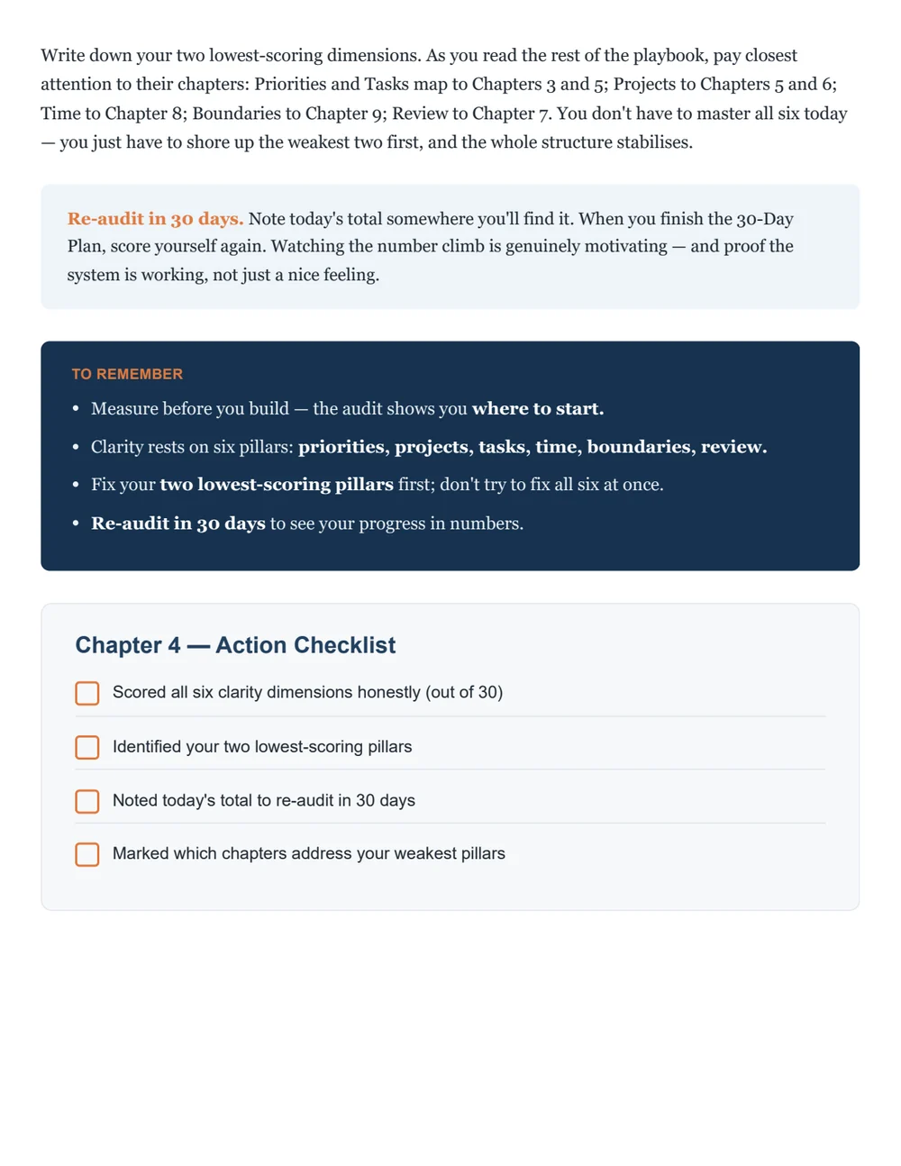 Page 24 - the action checklist that closes the chapter.