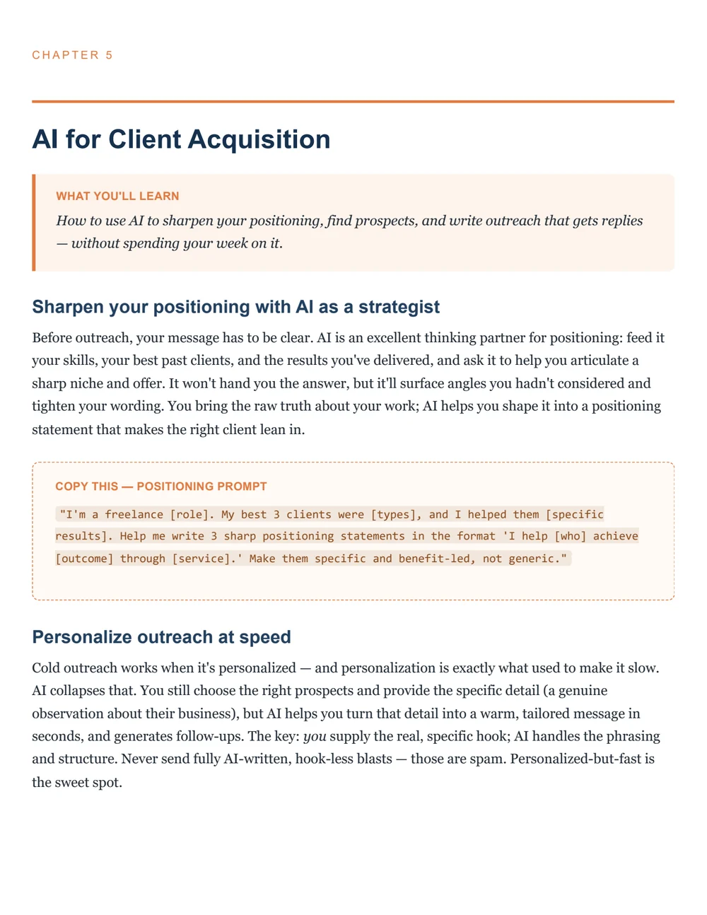 Playbook, p.21 — prompts written out in full, ready to copy.