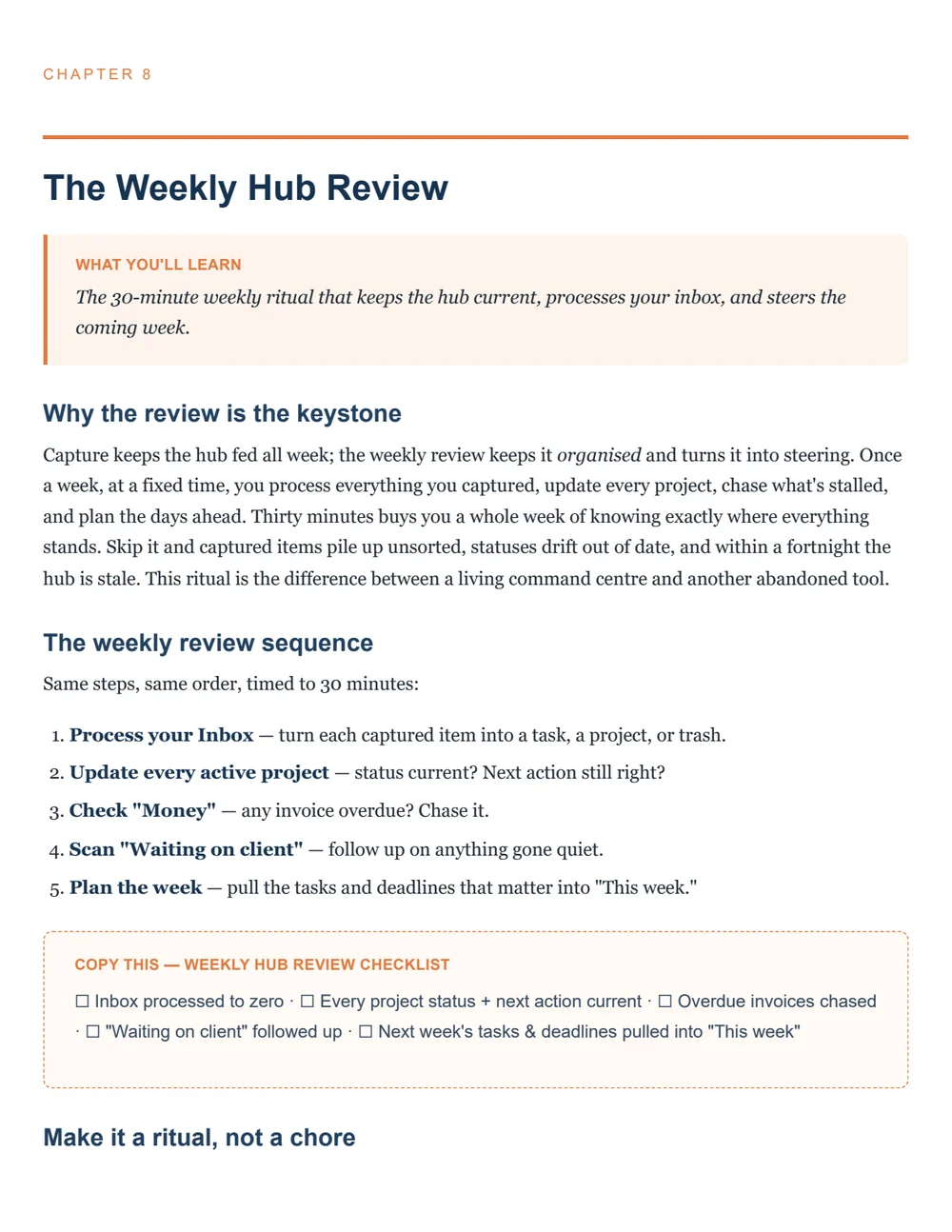 Page 31 — the action checklist that closes the chapter.